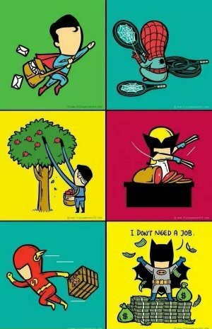 Batman doesn't need a job - meme