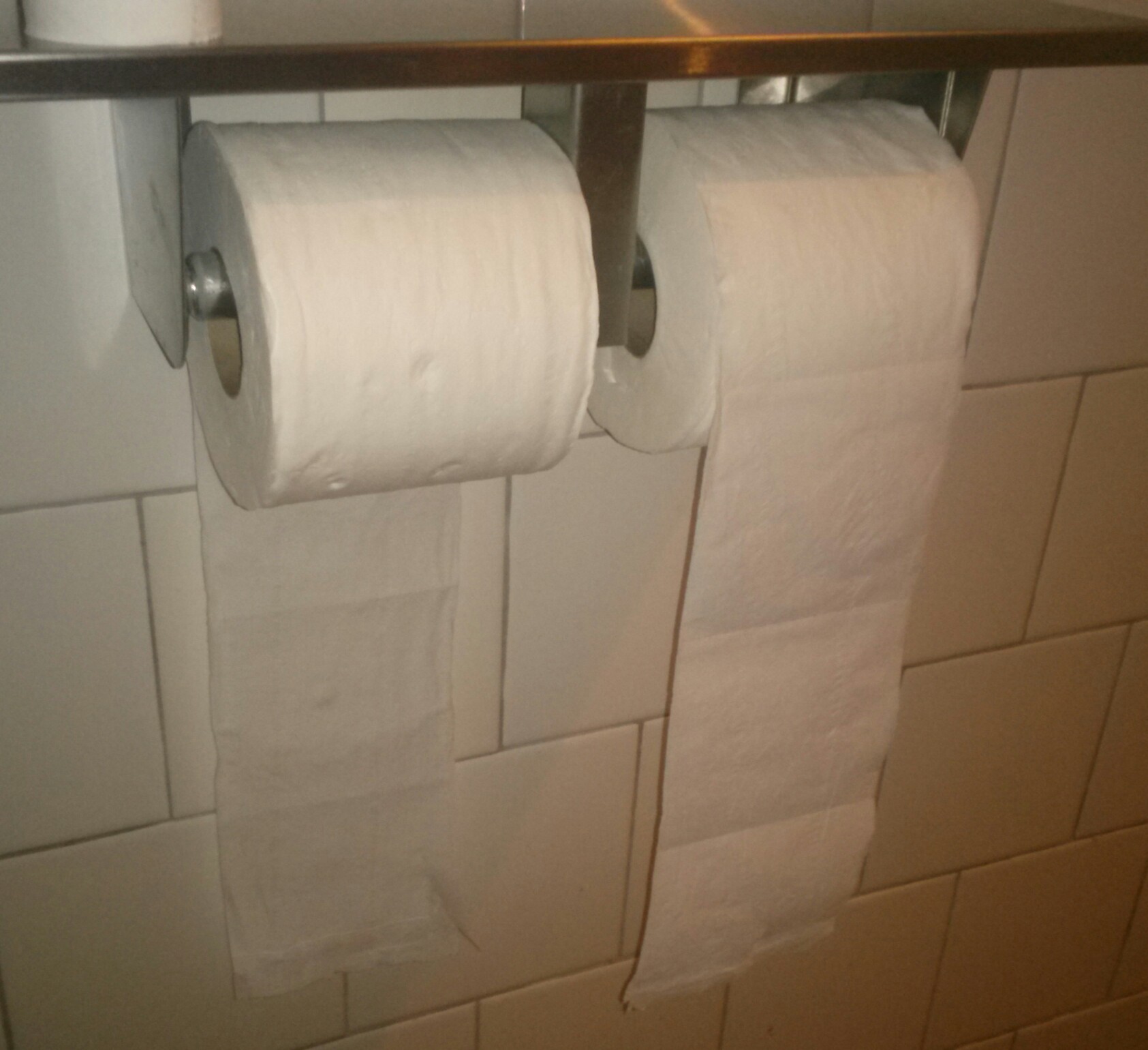 this was on a restaurant bathroom, toilet paper for two kind of people (original btw) - meme