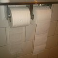 this was on a restaurant bathroom, toilet paper for two kind of people (original btw)