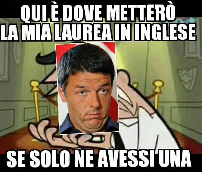 Renzi fa schifo, ma fa più schifo il suo inglese - meme