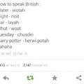 how to speak British