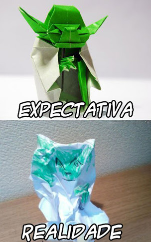 O título foi fazer origamis - meme