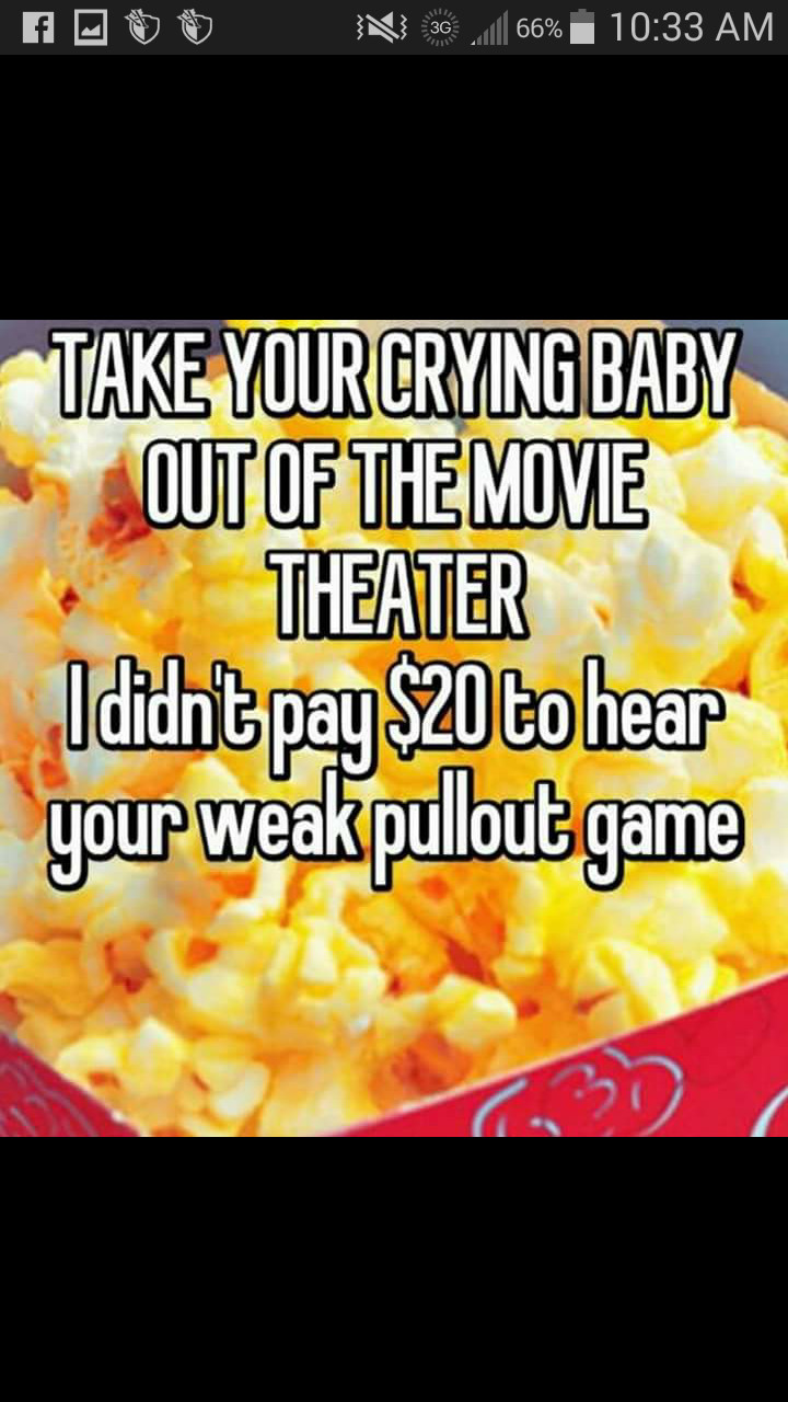 People with their crying children at theaters should be asked to go elsewhere - meme