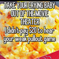 People with their crying children at theaters should be asked to go elsewhere