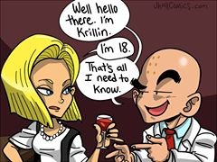 Krillin being smoother than his scalp - meme