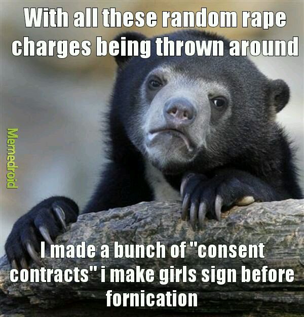 Get it on paper! Don't get falsely accused for rape because a bitch got sand in her vagina - meme