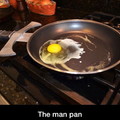 Cooking with man pan
