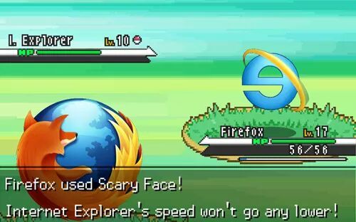 Firefox utilisé grimace       explorer à déjà peur ( dsl pour la traduction aproximative ) - meme