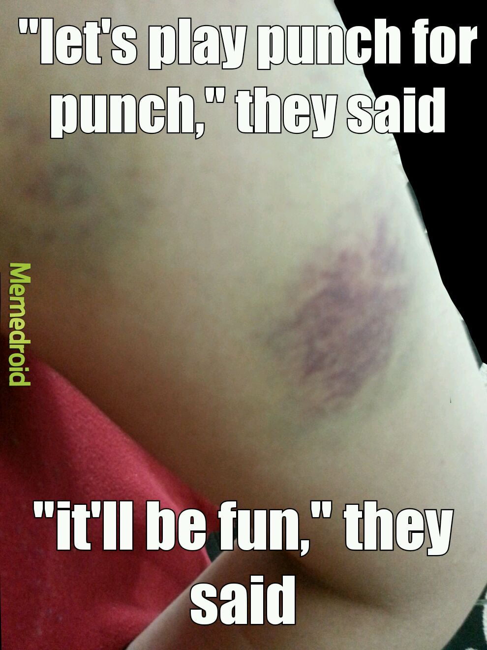only after 5 punches. - meme