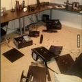 Girlfriend finds out her boyfriend cheated and destroyed his master race set.....that witch.
