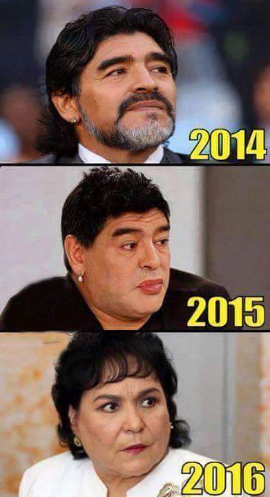 La "evolución" de Maradona (͡° ͜ʖ ͡°) - meme