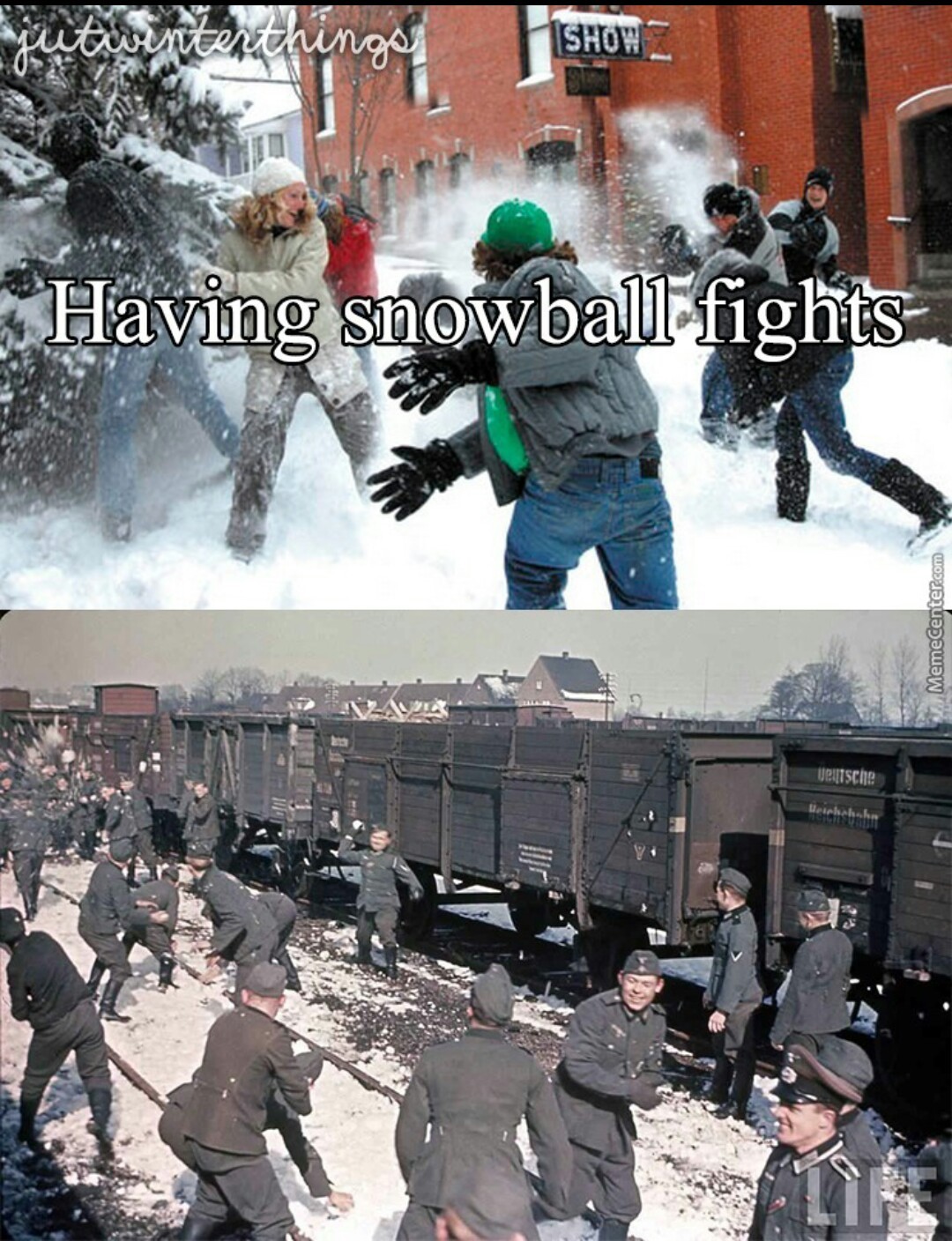 Snowball fight! :D - meme