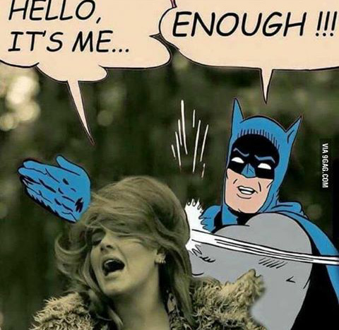 Batman hates Hello - meme