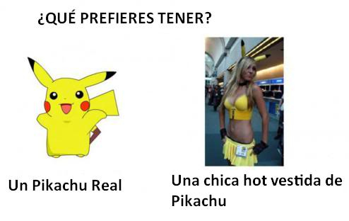 ¿Qué prefieres? Yo el Pikachu :v - meme