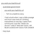 should've said holy duck