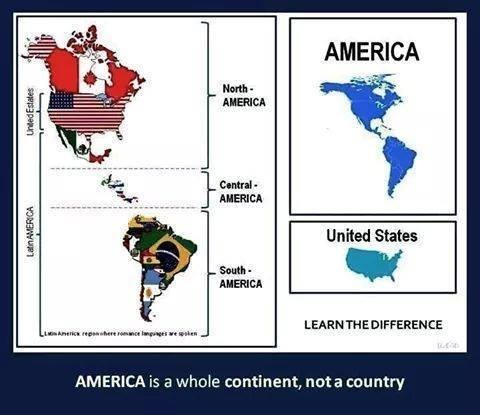 América is a whole continent - meme