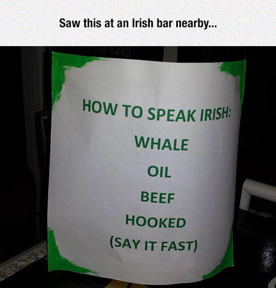 How to speak irish - meme