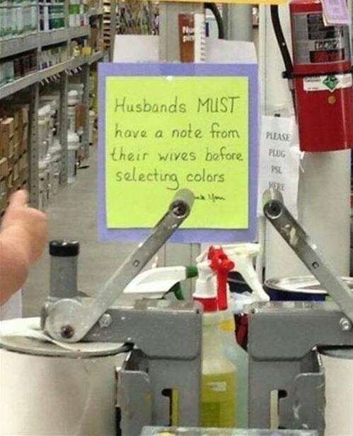 Sign in the paint store - meme