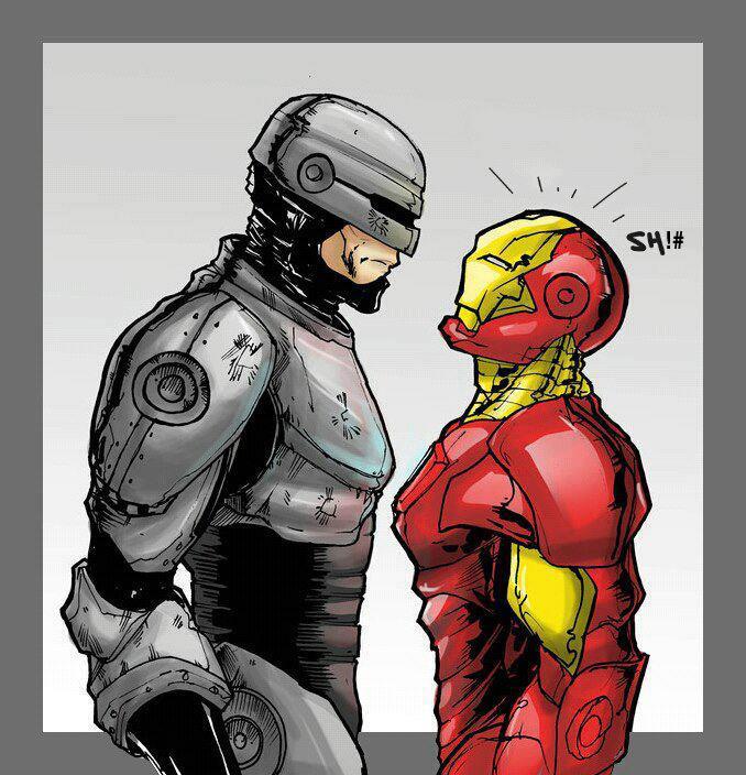 Robocop vs Iron man - meme