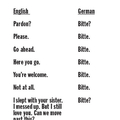 German is so easy to lern..