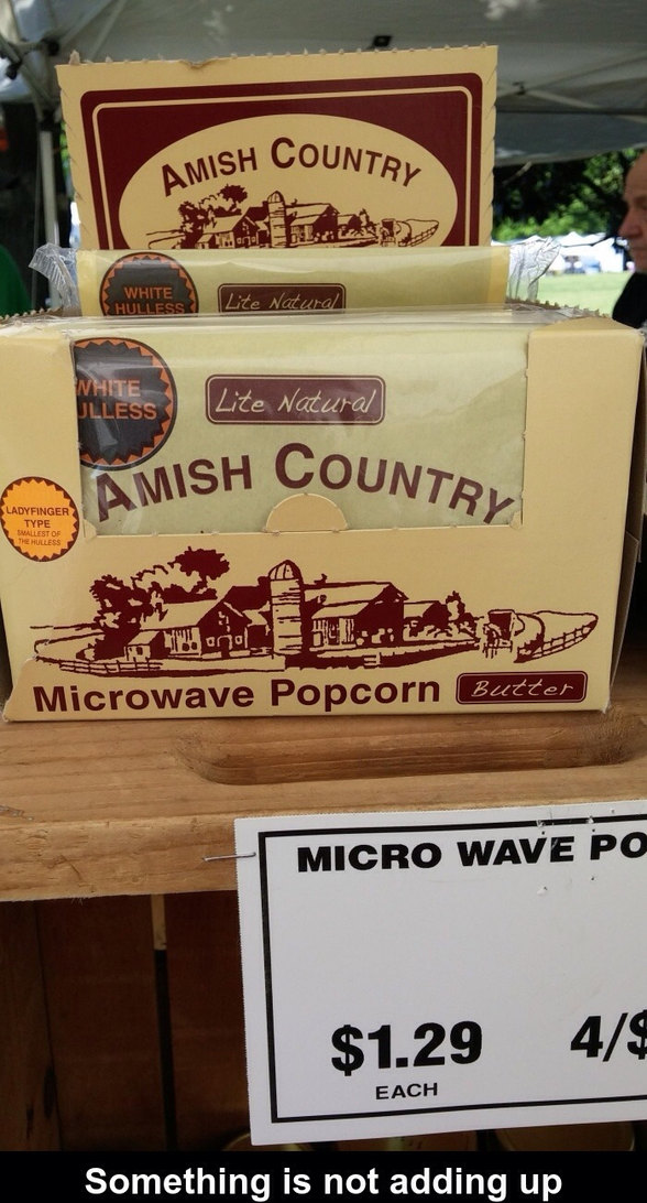 Amish microwave popcorn - meme
