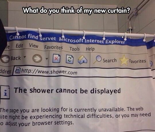 Awesome shower curtain - meme