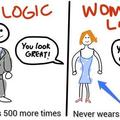 Man and woman on dressing logic
