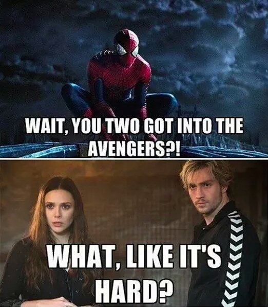 Spidey was almost at the end of Avengers: AoU - meme