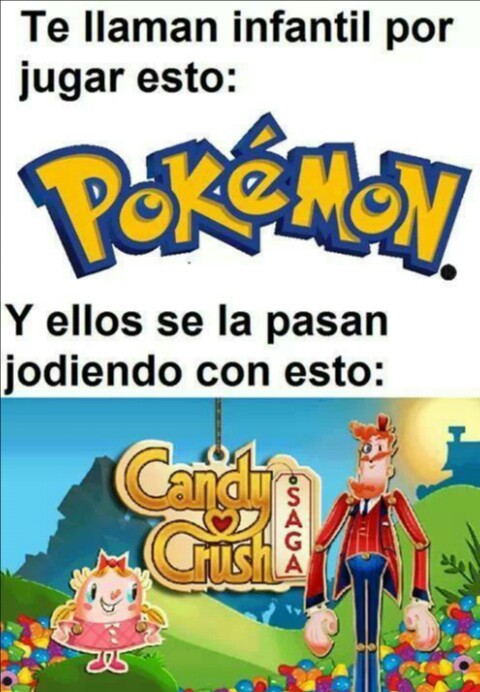 Pokemon vs Candy crush saga - meme
