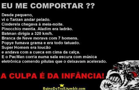 A culpa é da infancia - meme