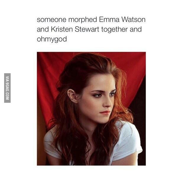 Emma Watson + Kristen Stewart = Kristen Stewart - meme
