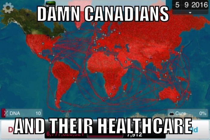 Canadians with their healthcare - meme