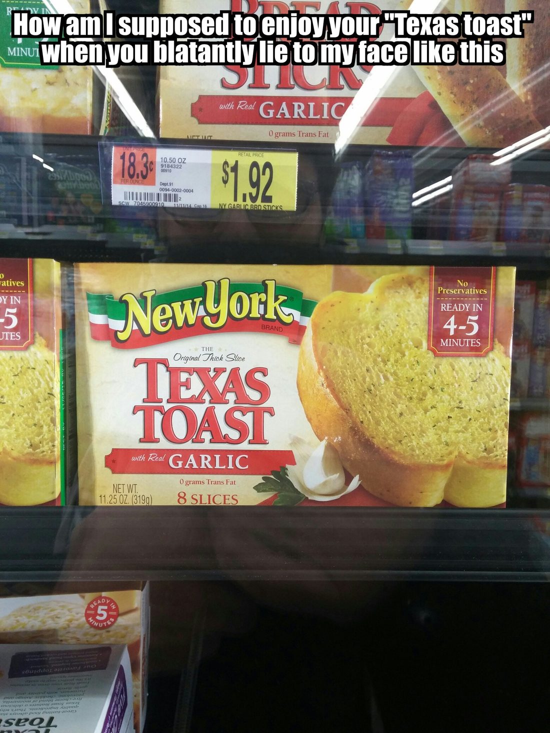 New York can't make Texas toast - meme