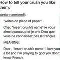 Bad luck brian; (crush) speaks french