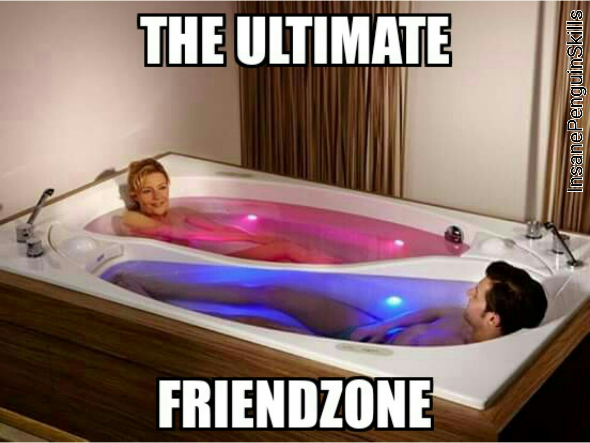Bathing in the friendzone - meme