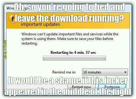 Scumbag Windows Update - meme