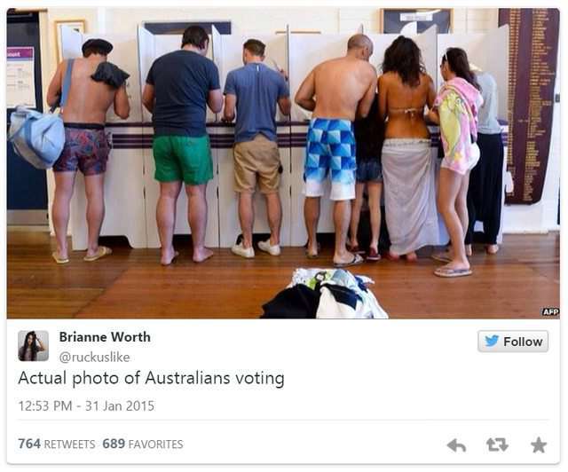 Australians voting - meme