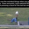 The duck was only trying to sell him some Quack