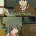 Hiding to press the button Anime: Clannad