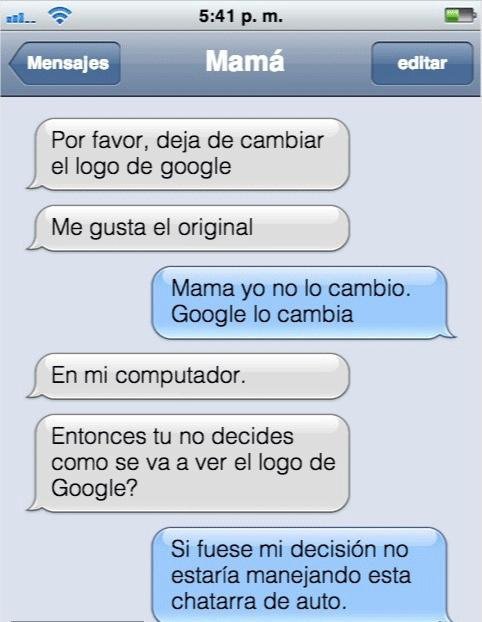 Mi mama piensa que cambio el logo de google :v - meme