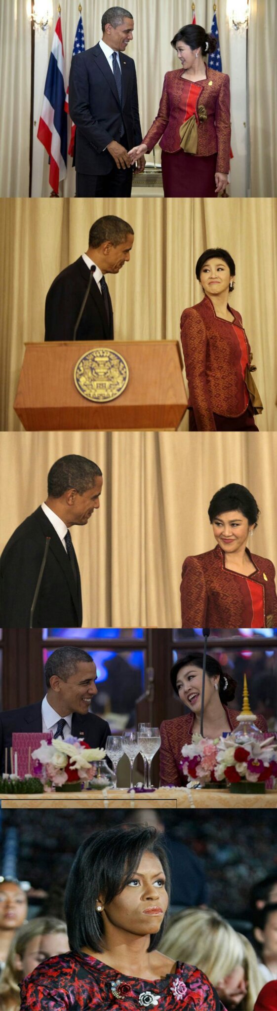 Obama and Thailand's prime minister - meme