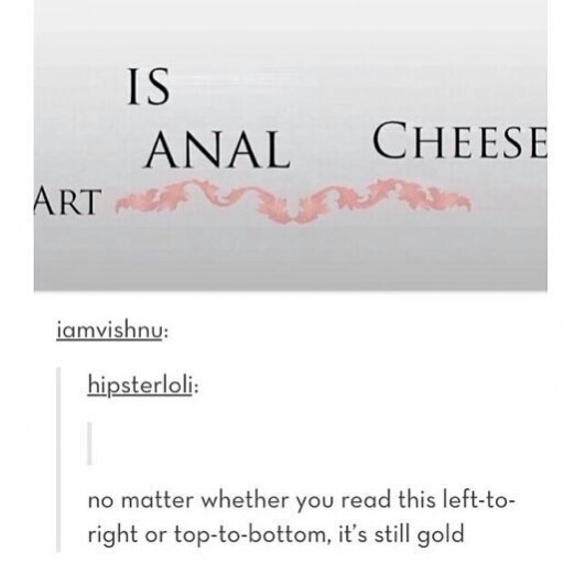Anal cheese is art - meme