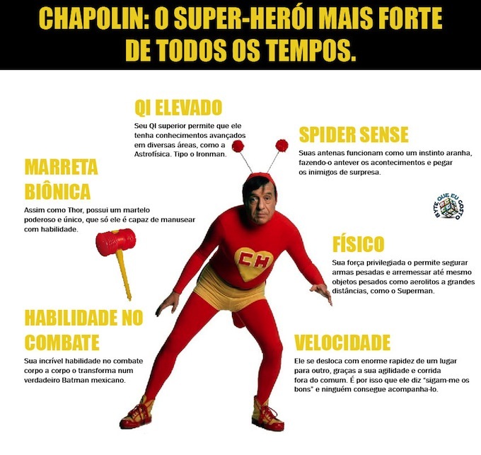 Superman treme diante de Chapolin - meme