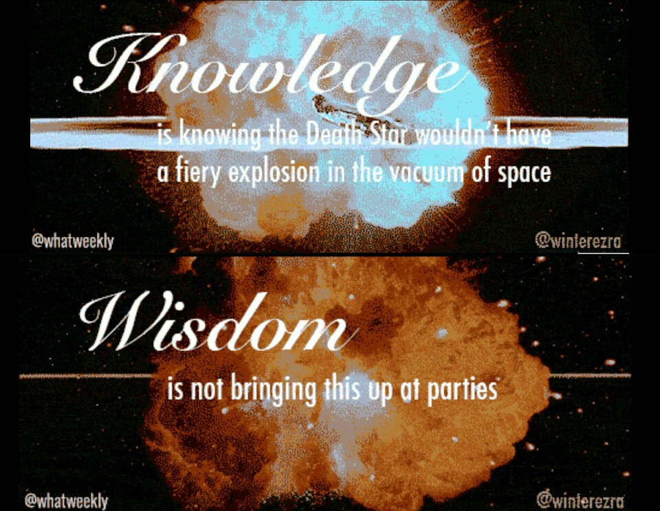 Knowledge vs wisdom - meme