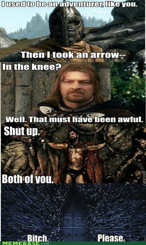At least, the guard doesnt die for the arrow. - meme