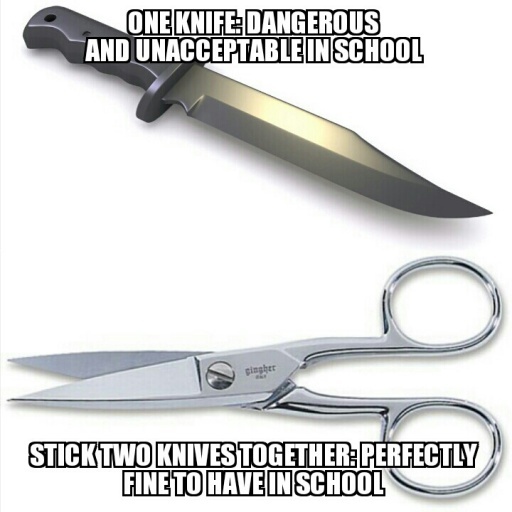 Knife and a pair of knife - meme