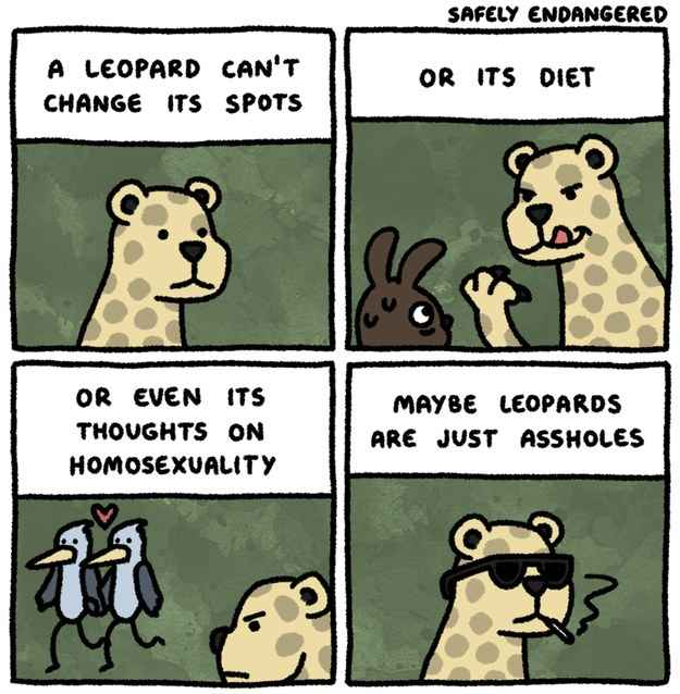 Don't be a leopard - meme