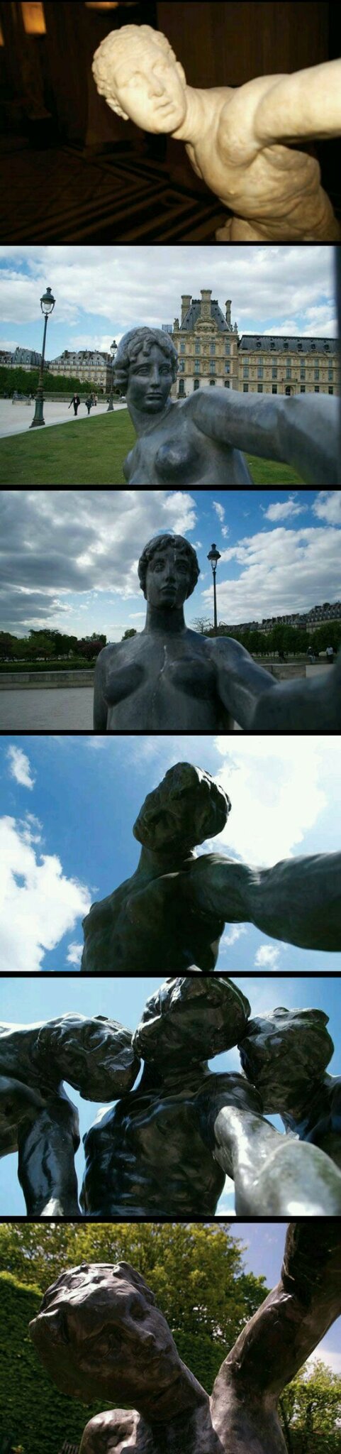 Statues taking selfies - meme