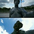 Statues taking selfies