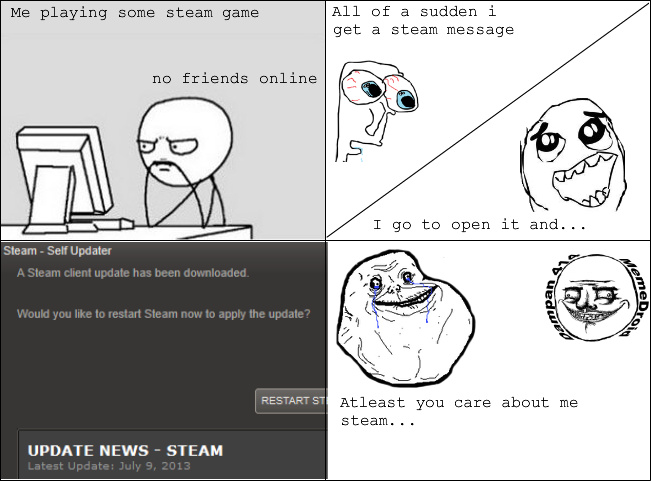 Fuck you, steam self updater! - meme